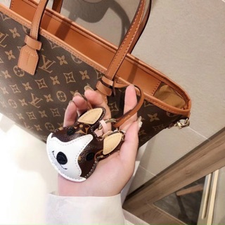 Túi LV dáng neverfull kèm móc siêu yêu sz30