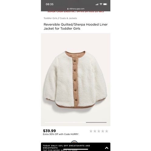DƯ XỊN❄️Áo khoác HAI MẶT lót lông trần bông Old Navy