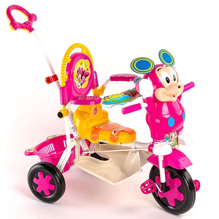 Xe 3 bánh trẻ em hình Vịt,Thỏ,Mickey cho bé trai,gái 1-2-3 tuổi có tay đẩy