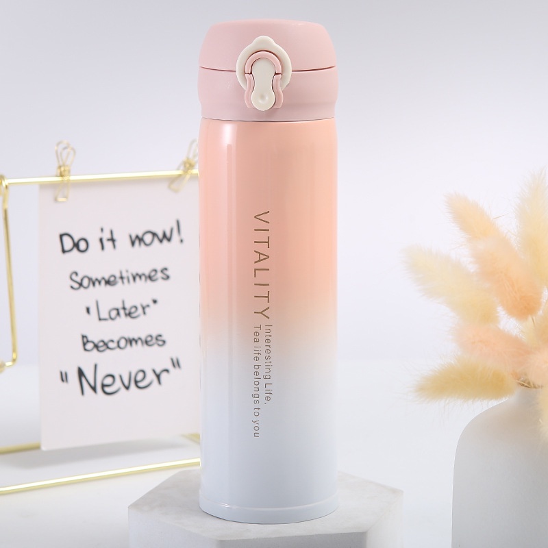 Bình Nước Giữ Nhiệt Bằng Thép Không Gỉ 304 Màu Gradient Thời Trang 500ml bình nước giữ nhiệt bình nước inox bình giữ nhiệt inox bình giữ nhiệt lock lock