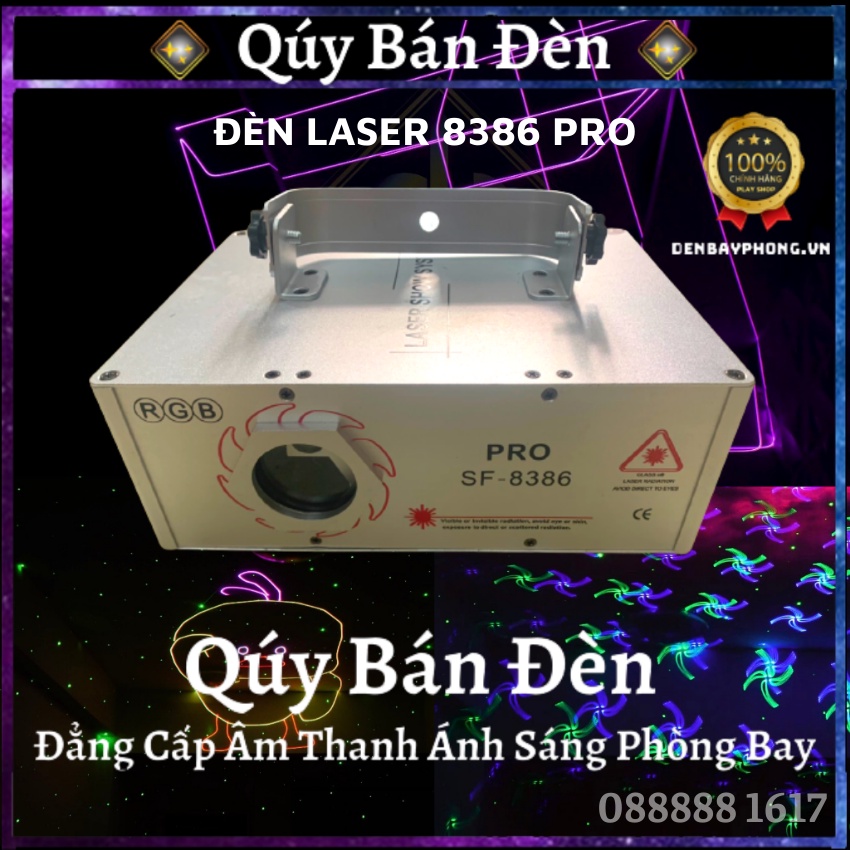Đèn Laser Bay Phòng 8386 Pro Chiếu Hình Quét Tia Siêu Ảo Hiệu Ứng 3D 15D Chiếu Hình Con Vịt
