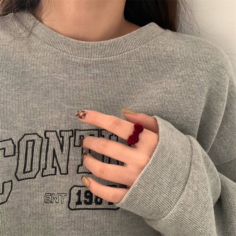 Nhẫn hở thắt nơ phong cách thu đông thời trang mới