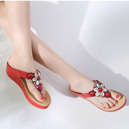 Dép nữ cao cấp_Sandal nữ xỏ ngón đế xuồng đi biển 5cm cao cấp. Dép nữ xỏ ngón đi biển đế xuồng. Xăng đan nữ xỏ ngón