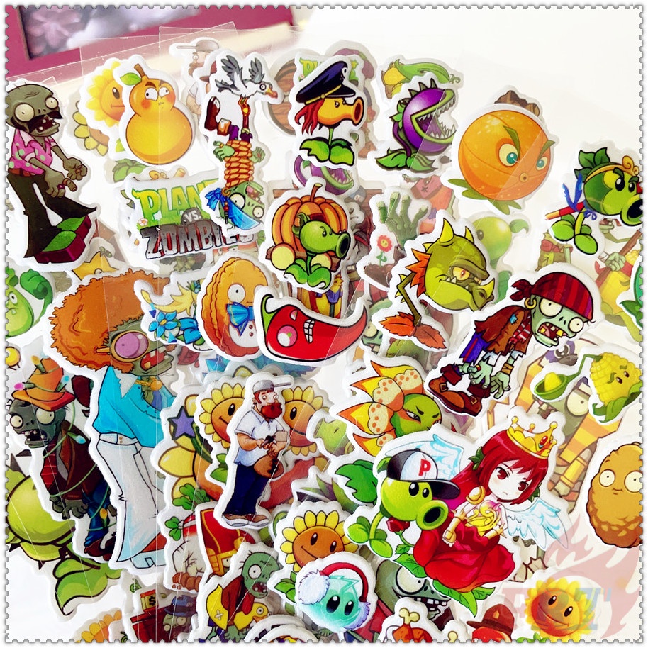 ❀ Trò chơi: Plant vs. Hình Dán Phần Thưởng Tự Làm Zombies Q-1 ❀ 1 Miếng Dán Bong Bóng 3D Bằng PVC Chống Nước