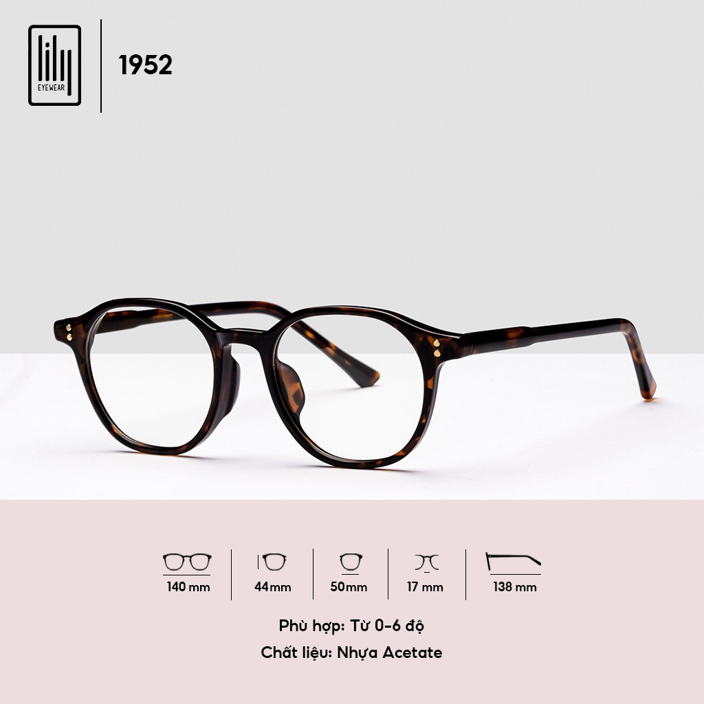 Gọng kính nam nữ LILYEYEWEAR mắt vuông bo tròn dày dặn chắc chắn màu sắc thời trang 1952 | BigBuy360 - bigbuy360.vn