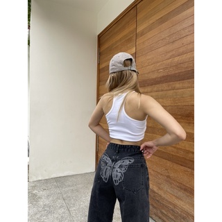 RORA BUTTERFLY JEAN - BLACK WASH