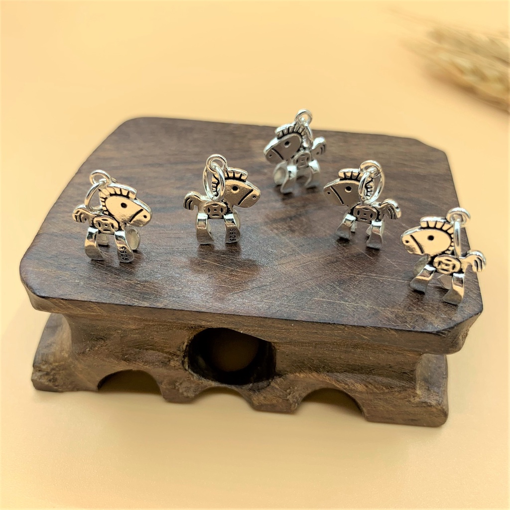Charm móc treo ngựa bụng hình kim tiền - Charm Bạc 925 - Mã CA600 CB750