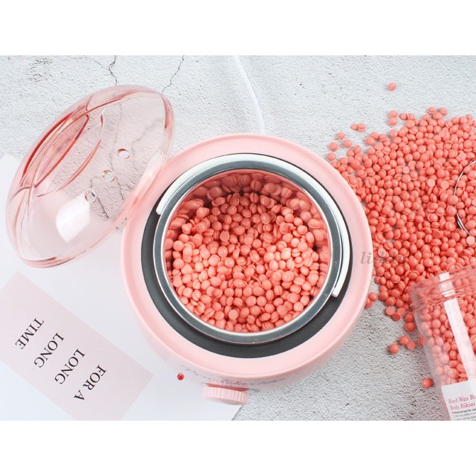 Nồi nấu sáp wax lông pro wax 100 màu hồng siêu dễ thương + Que gỗ wax
