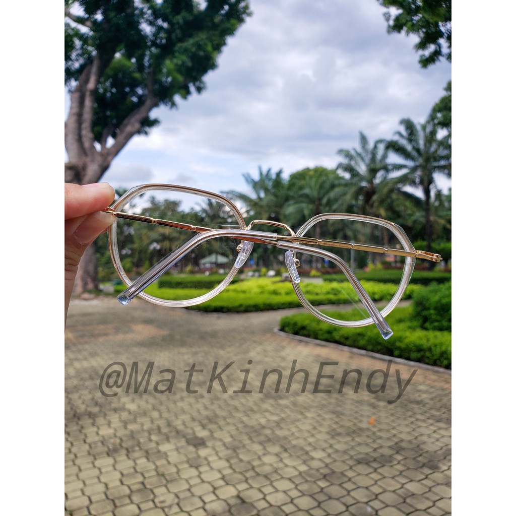 Gọng kính cận kim loại C1003 phù hợp với nam và nữ form mặt vuông dài, gọc cạnh kèm sẳn tròng 0 độ chống ánh sáng xanh | BigBuy360 - bigbuy360.vn