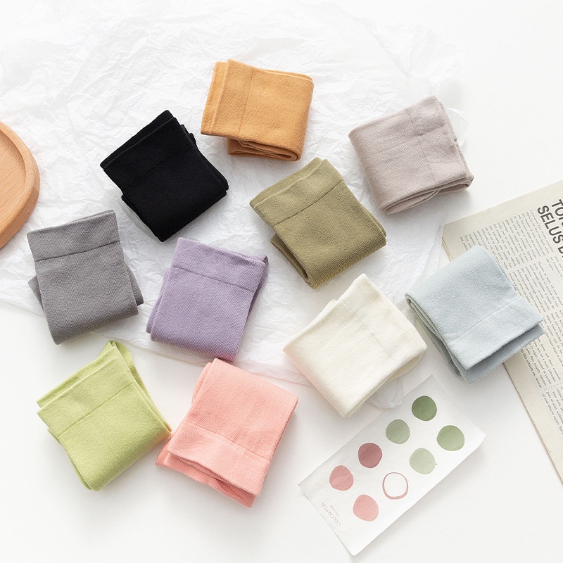 Đôi tất FHYL bằng cotton nhiều màu sắc trơn tùy chọn khử mùi thời trang mùa hè mới cho nữ