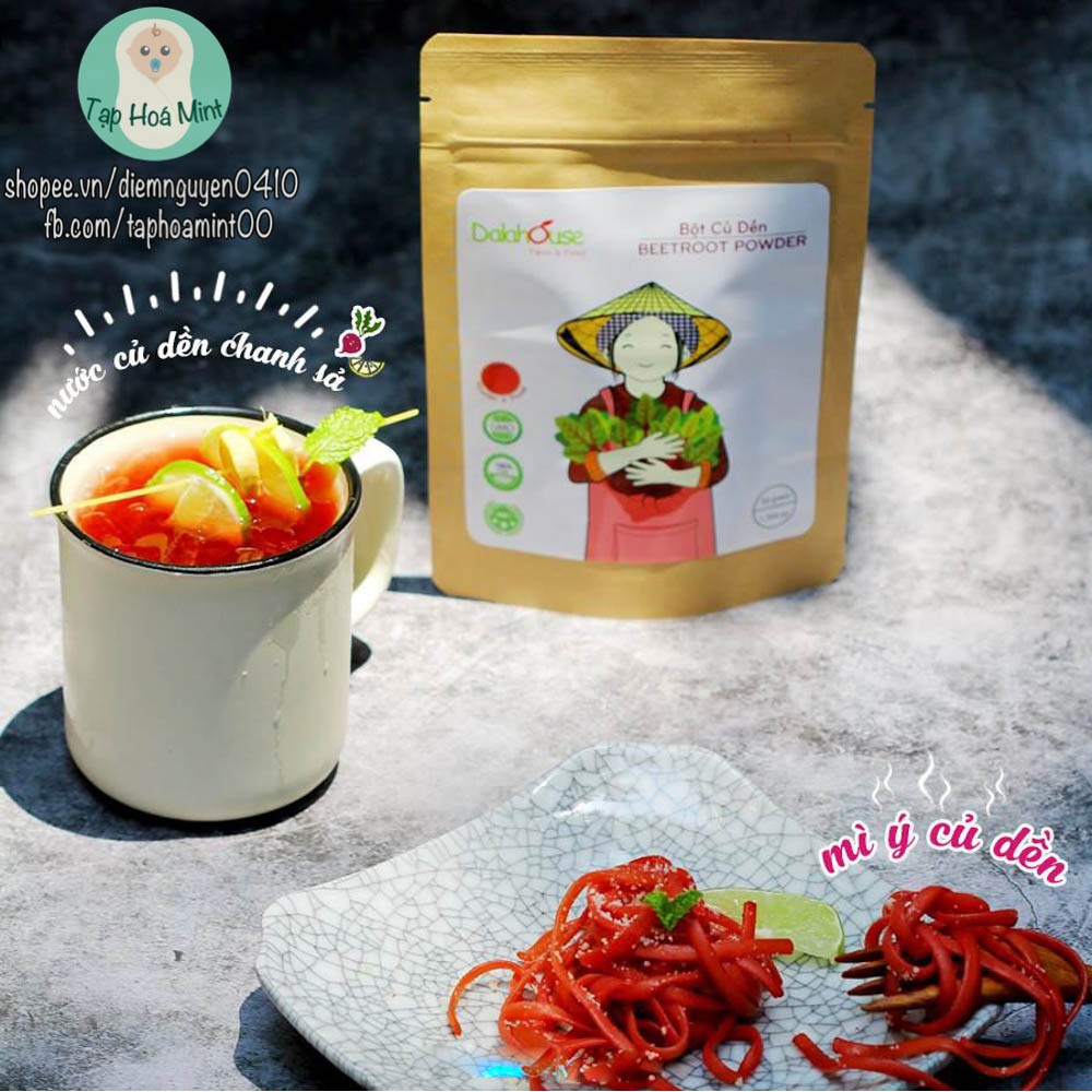 Bột củ dền Dalahouse gói 3g, bột rau củ bé ăn dặm - Nguyên chất 100%