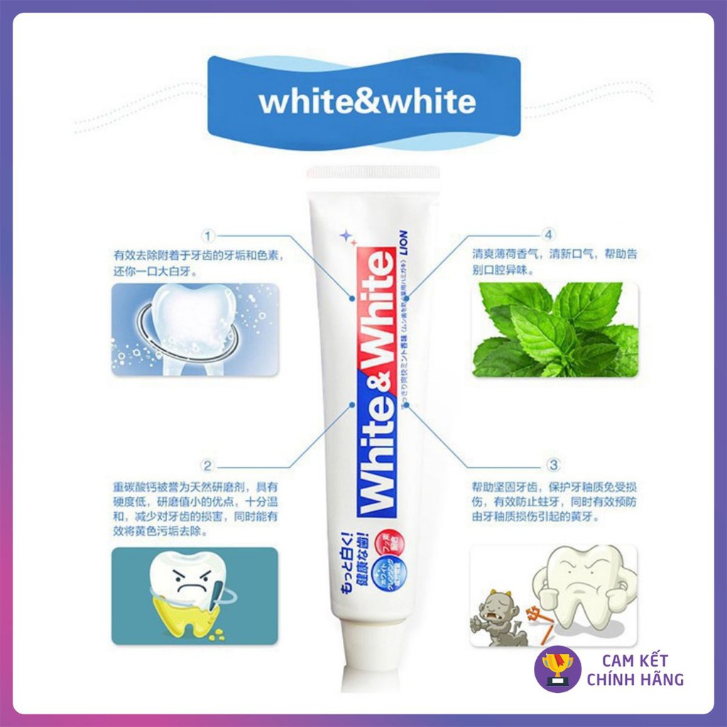 Kem Đánh Răng White&White Nội Địa Nhật Bản 150g