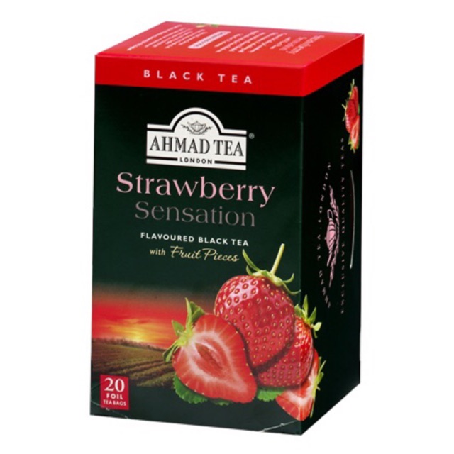 Trà Dâu Ahmad 40g - Ahmad Strawberry Sensation 40g/20bags (túi lọc có bao thiếc - 20 túi/hộp)