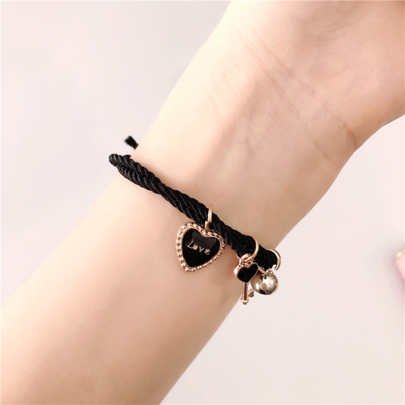 Bộ 2 Vòng Tay Mặt Dây Co Giãn In Hoạt Hình Dễ Thương Cho Cặp Đôi