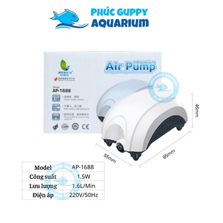 Máy Sủi Khí Oxy 1 Vòi JENECA AP-1688 (1.5W-1.6L/Min) / Máy Sủi Khí Siêu Em, Ngoại Hình Đẹp