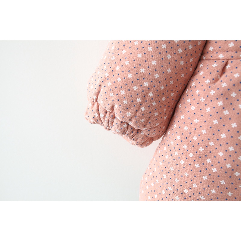 Áo Khoác Mùa Đông Bằng Vải Cotton Hình Tai Thỏ Dễ Thương Có Túi Cho Bé Gái 6 Tháng-3 Tuổi