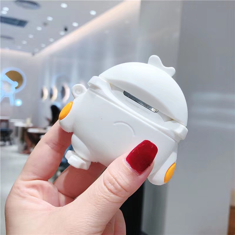 Vỏ bảo vệ tai nghe bluetooth Airpods bằng Sillicone dẻo, ốp Case cute, Airpods 2/pro - VỊT PHI HÀNH GIA