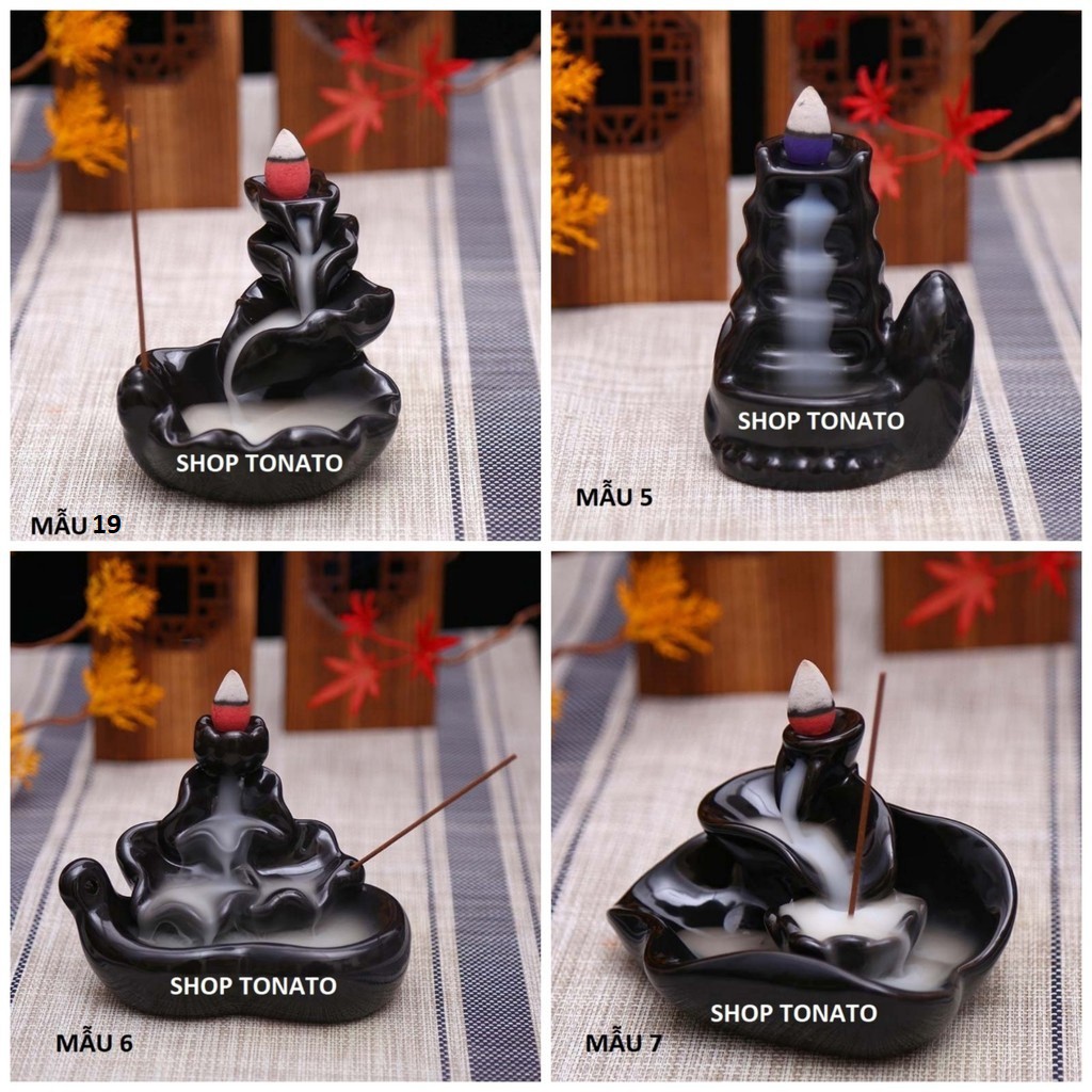 XÔNG TRẦM THÁC KHÓI TRẦM HƯƠNG SỨ 50 (21 MẪU) TẶNG 3 VIÊN TRẦM, THÁC KHÓI TỎA NGƯỢC | BigBuy360 - bigbuy360.vn