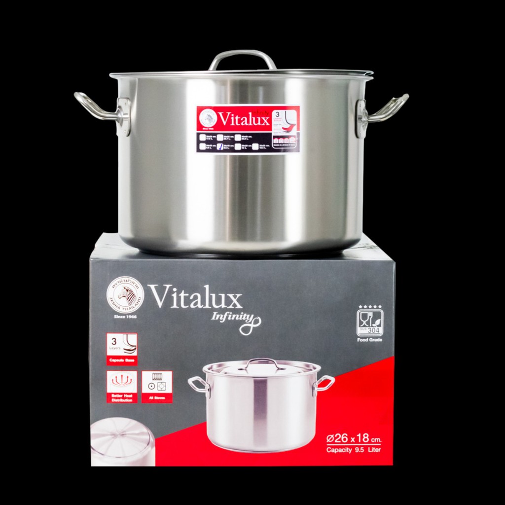 Nồi hầm 3 đáy zebra-Thái Lan Vitalux Infinity 26x18cm, 9.5L - 171326