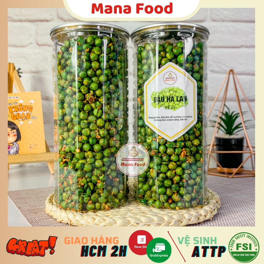 500G Đậu Hà Lan Tỏi Ớt Mana Food | đậu hà lan, hạt dinh dưỡng cay giòn thích mê