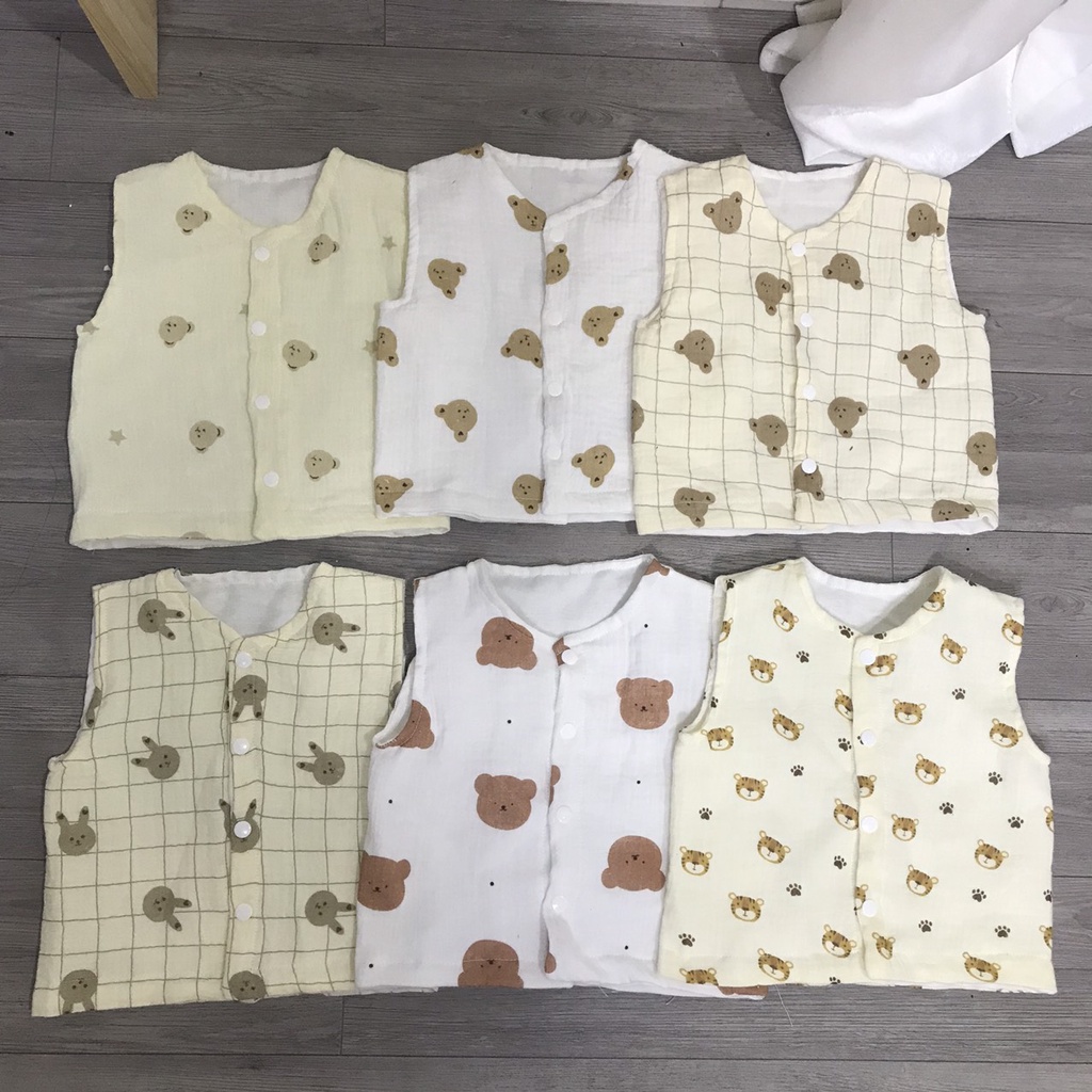 Áo gile xô muslin cho bé