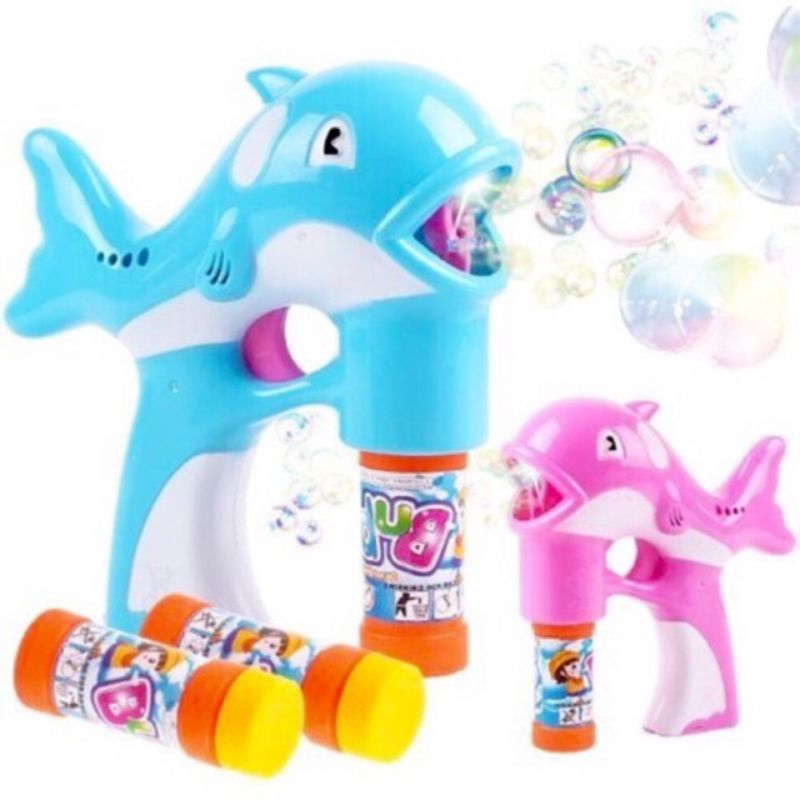 Đồ chơi súng tạo bong bóng, hình cá heo size lớn. chất liệu an toàn cho bé - soleilshop