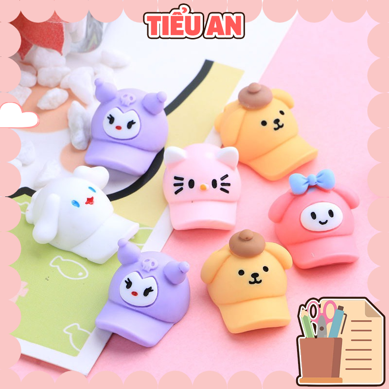 Charm (C142) slime/ Dụng Cụ Charm Trang Trí [Ko Keo &amp; Nút] Hình Nón Kết (1.8x2.7x1.5 cm)