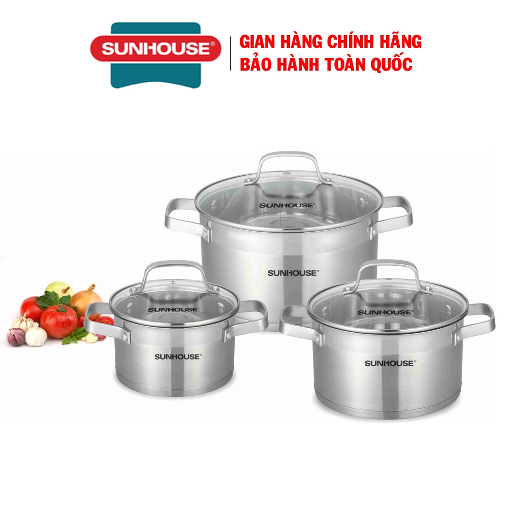 Bộ nồi inox 5 Đáy Sunhouse SH780