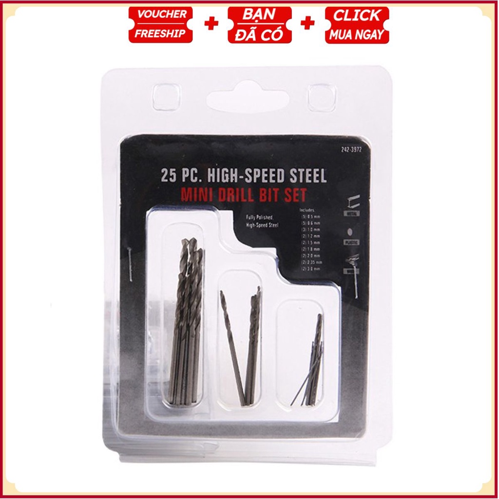 Set 25 Mũi Khoan Gỗ Chế Tác