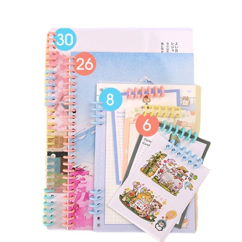 Binder thanh còng nhựa cao cấp nhiều màu đường kính 12mm DecorMe phụ kiện sổ còng sổ planner