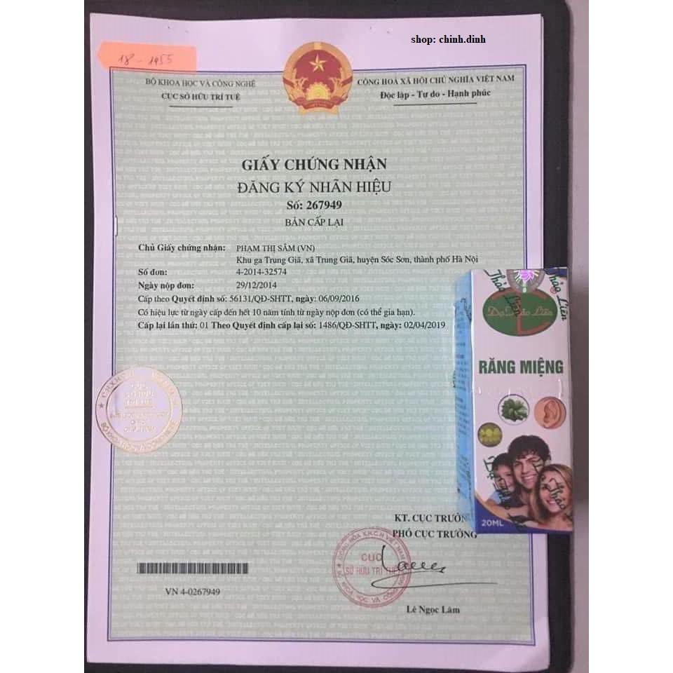 Tinh dầu Răng Miệng - Dạ Thảo Liên, Hôi miệng, Đau răng, Viêm họng, Nhiệt Miệng