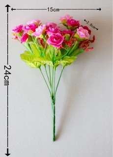Hoa giả - Chùm Hồng Mini Size