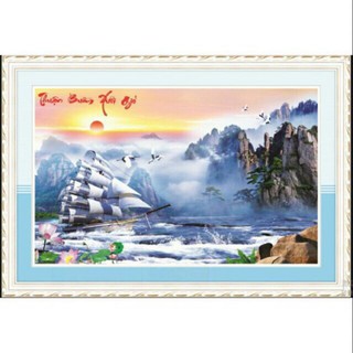 Tranh thêu chữ thập Thuận Buồm Xuôi Gió 3D 53520 (81*50) chưa thêu