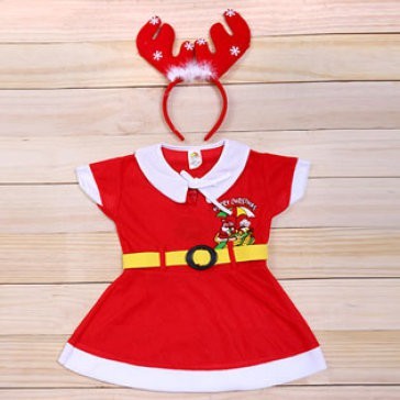 Đầm nỉ hóa trang Ông già Noel cho bé gái từ 8 - 25kg