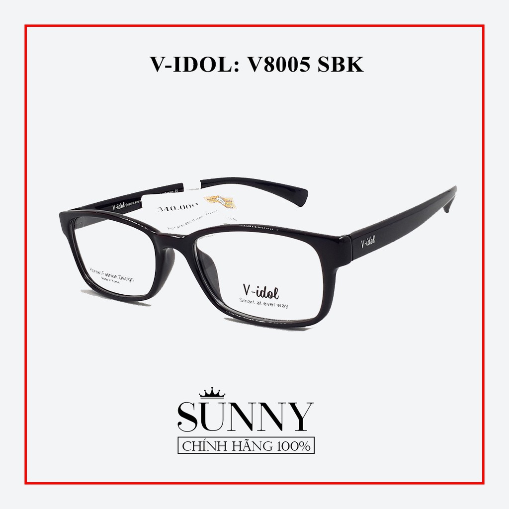 Gọng kính nam nữ V-idol V8005 (3 màu), thiết kế dễ đeo bảo vệ mắt
