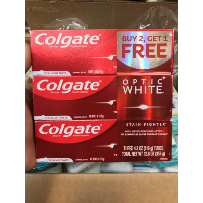 Kem đánh răng Colgate Optic White Advanced Teeth Whitening - 119g Của Mỹ