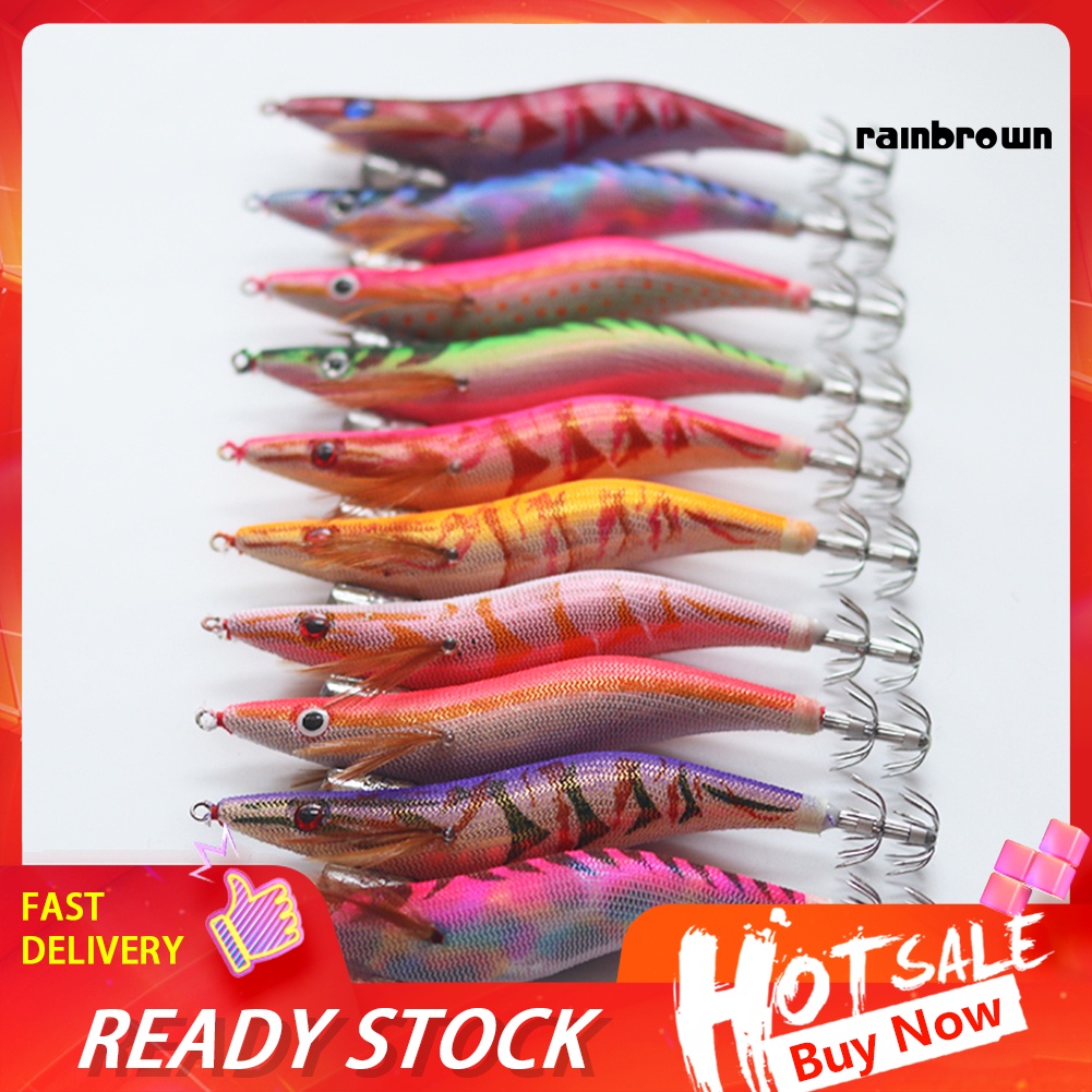 10 Mồi Câu Cá/ Mực Có Móc Phát Sáng