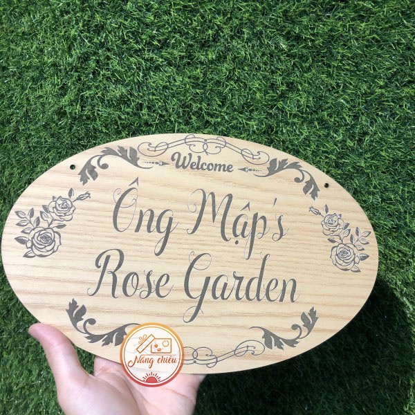 BIỂN GỖ TRANG TRÍ VƯỜN HOA HỒNG - Thiết kế thông tin theo yêu cầu - Giá siêu rẻ