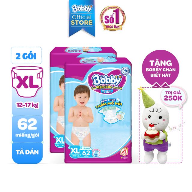[Tặng 1 Bobby Chan Phát Nhạc] Combo 2 Tã Dán Bobby Đệm Lưng Thấm Mồ Hôi XL62