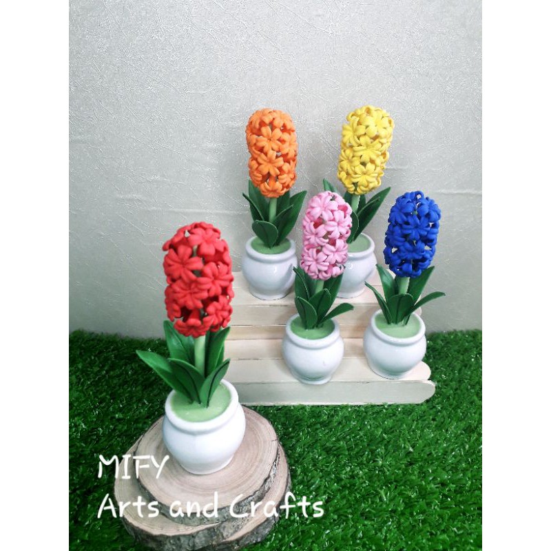 HOA ĐẤT SÉT: Chậu hoa dạ lan hương mini