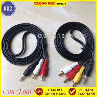 Cáp AV 3.5 ra 2 đầu, 3 đầu bông sen (Cáp 3.5mm loại 1, cáp to)
