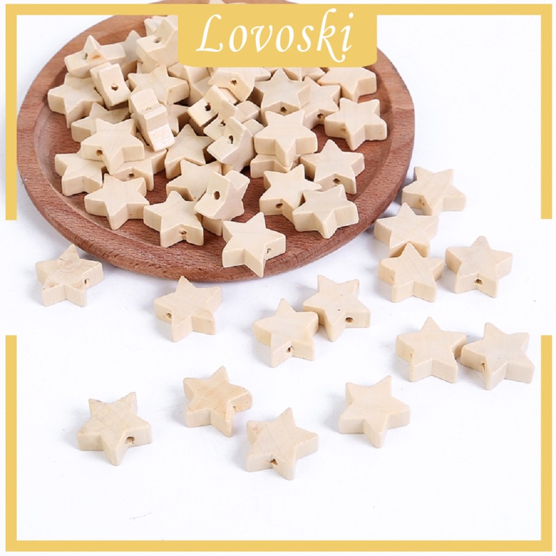 Bộ 50 Hạt Gỗ Dùng Làm Trang Sức Diy