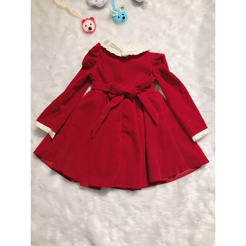 Váy Nhung đỏ công chúa cho bé hàng chất đẹp