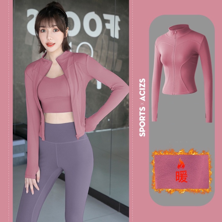 Áo khoác nữ LUHAZO thể thao tay dài chất liệu co giãn 4 chiều phù hợp tập gym yoga zumba