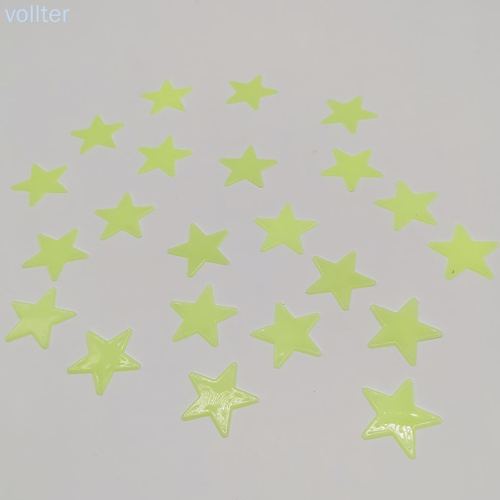 Set 70/100 miếng dán tường hình ngôi sao dạ quang 3cm trang trí phòng ngủ cho bé