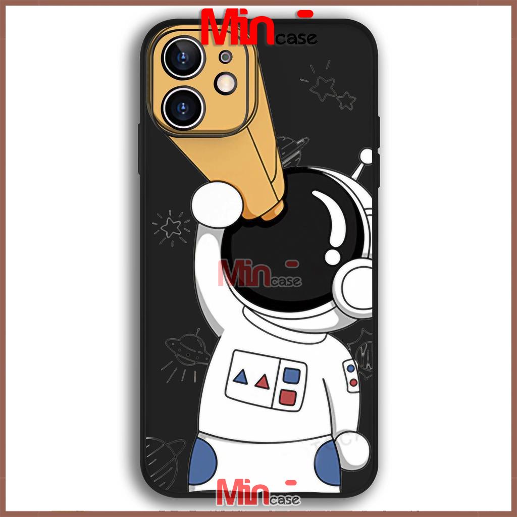 Ốp lưng iPhone Phi hành gia Nasa cạnh viền vuông silicon mềm dẻo cho iphone 6/6s/7/8/X/XS/11/12/13 Pro Plus Max