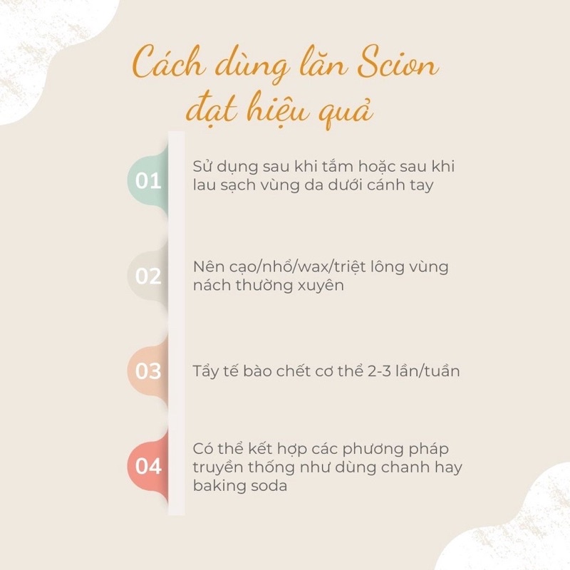 Lăn khử mùi Scion ngăn mồ hôi khử mùi hiệu quả mẫu trắng nội địa trung.
