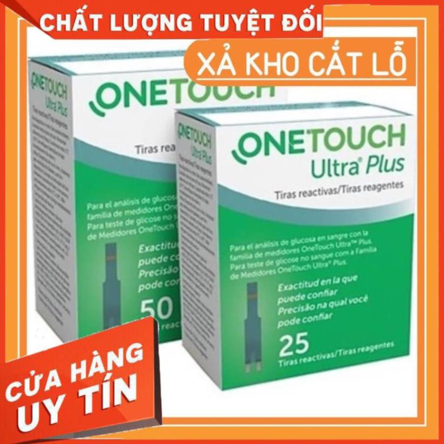 [FREE SHIP - SIÊU SALE][Tặng 10 kim lấy máu] Hộp 25 Que thử đường huyết One touch Ultra plus, thử tiểu đường onetouch