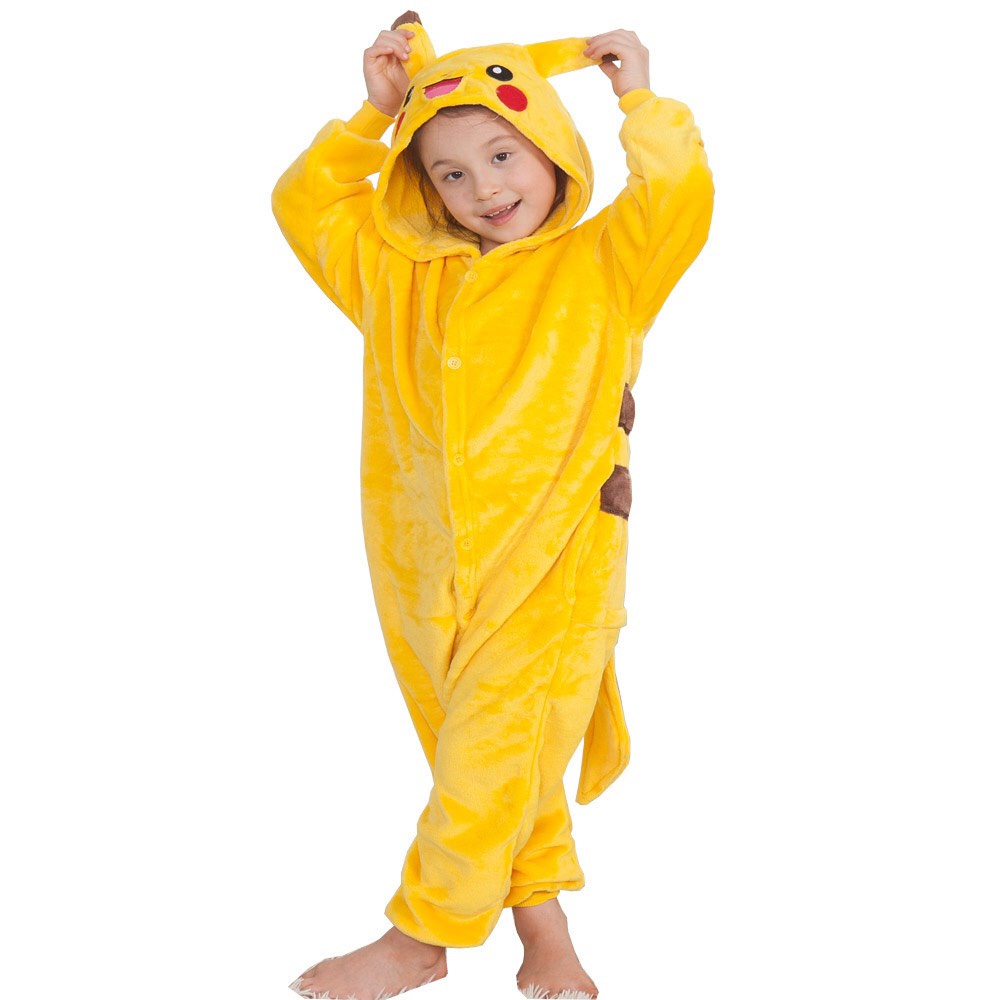 (Hàng Sẵn, Loại Đẹp) Bộ Đồ Thú Pikachu Cho Bé, Bộ Đồ Liền Thân Pikachu Trẻ Em