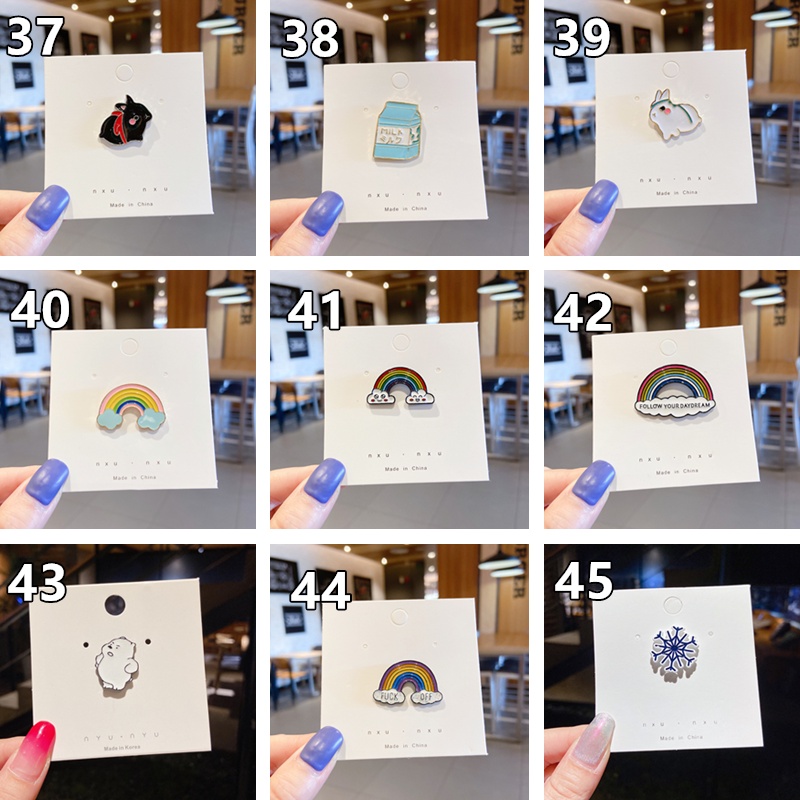 Ahellogirl Ghim cài áo hình hoạt hình dễ thương phong cách Hàn Quốc